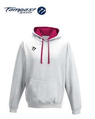 Tempest Lightweight White Pink Hooded Sweatshirt